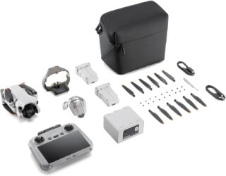 DJI Mini 4 Pro Drone 4K/60fps HDR True Vertical Shooting 20km pour Transmission vidéo FHD(Combo Plus (RC 2))